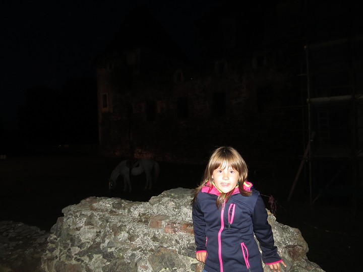 Hrad Švihov, v pozadí bílý jednorožec 